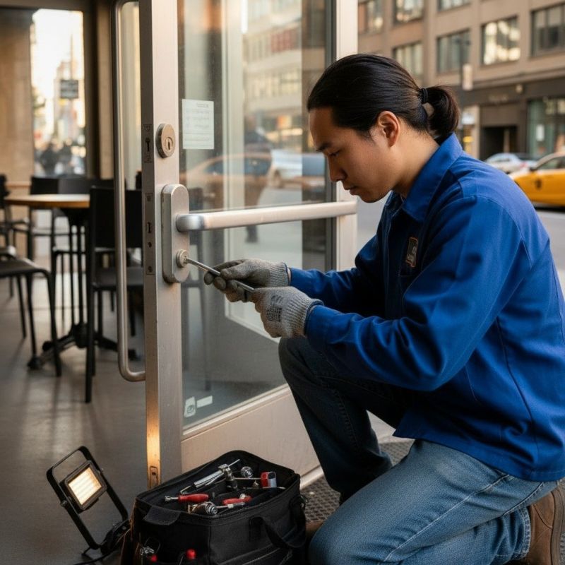 French Door Lock Repair detail